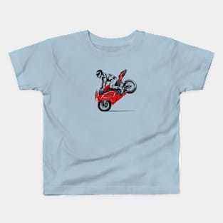 motorcycle stunt Kids T-Shirt